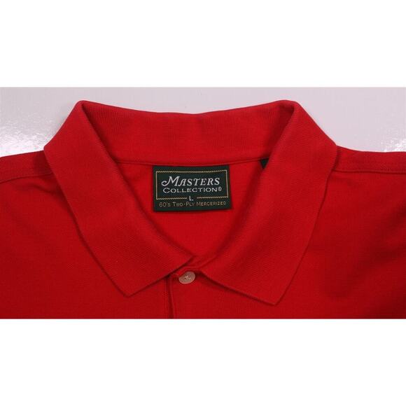 Masters Collection Bright Red Golf Y2K Polo Shirt Augusta Men's Large - Picture 7 of 8